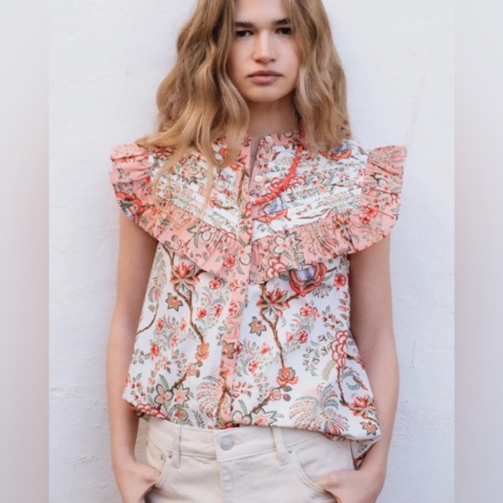 Sonmer 100% Cotton Printed Blouse S